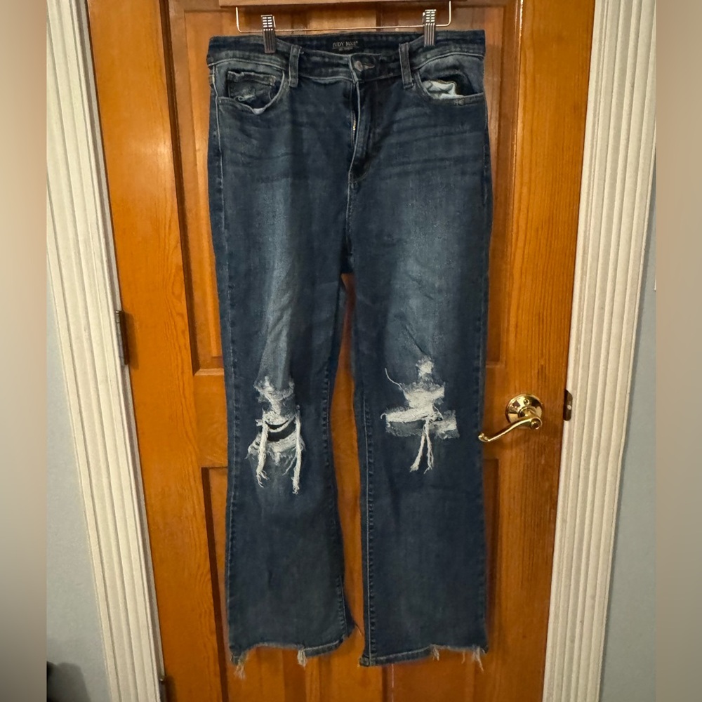 Judy Blue Dark Distressed Boot Cut Jeans